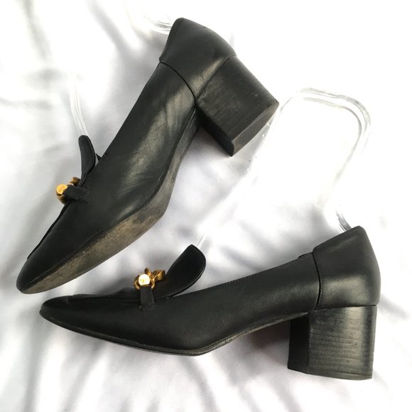 Tory Burch Jessa loafer gold horsebit block heel 9 - Picture 6 of 14